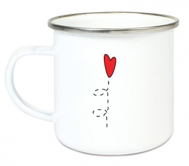 Preview: ♥ Tasse Becher Emailletasse Glück..., Hoffnung, Gute Besserung, Dankeschön, Geburtstag, Muttertag, Vatertag, Abschied, Jubiläum, Geschenk, Becher von Lüttentüddel